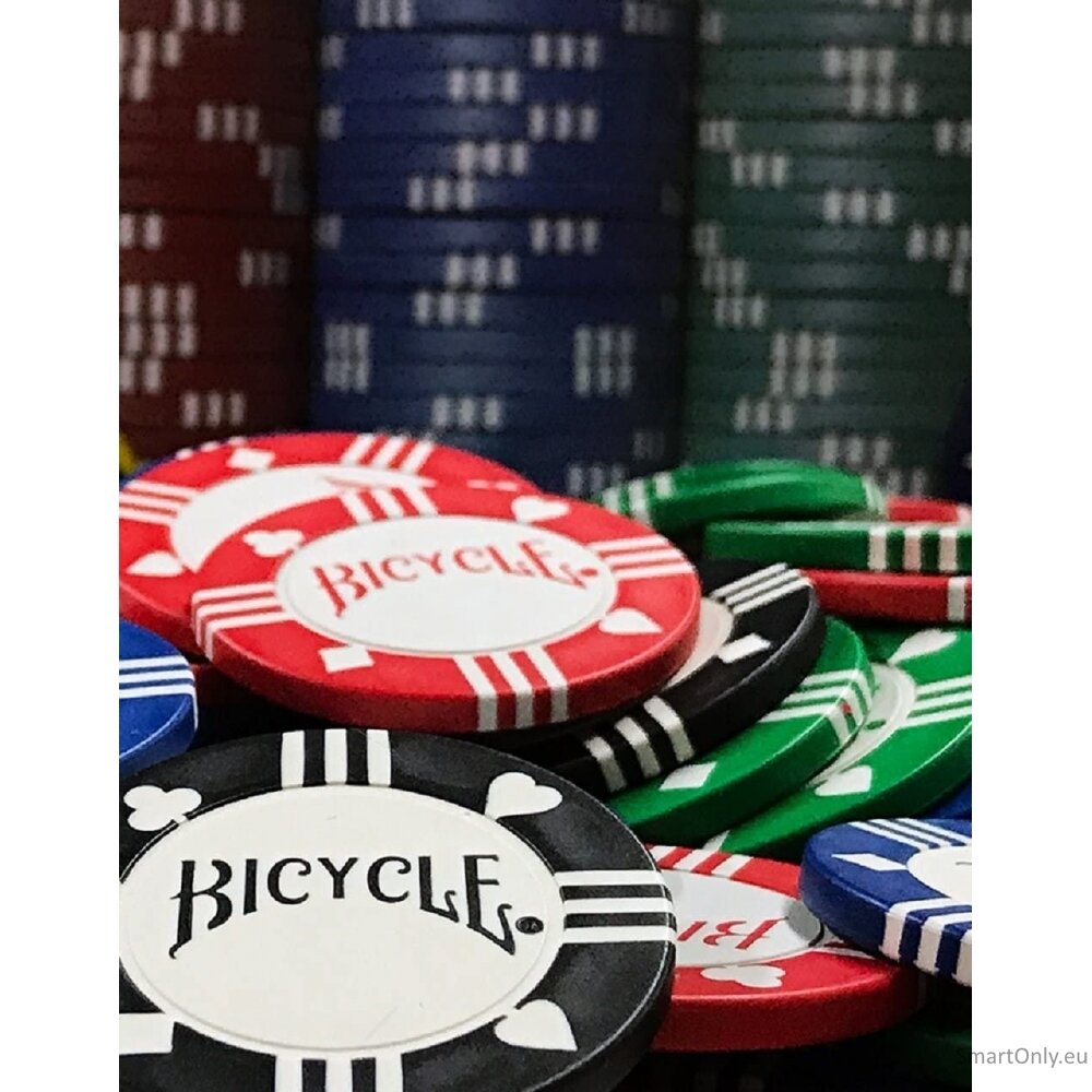 100 Pokerio žetonų rinkinys su dėklu Bicycle 3 100 Pokerio žetonų rinkinys su dėklu Bicycle 3