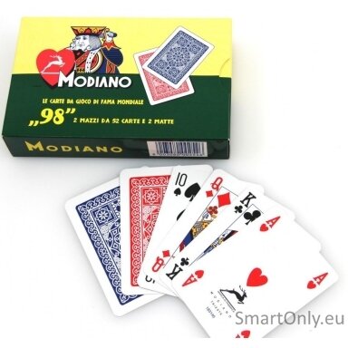98-pokerio-kortu-2-kaladziu-rinkinys-modiano-raudonos-ir-melynos
