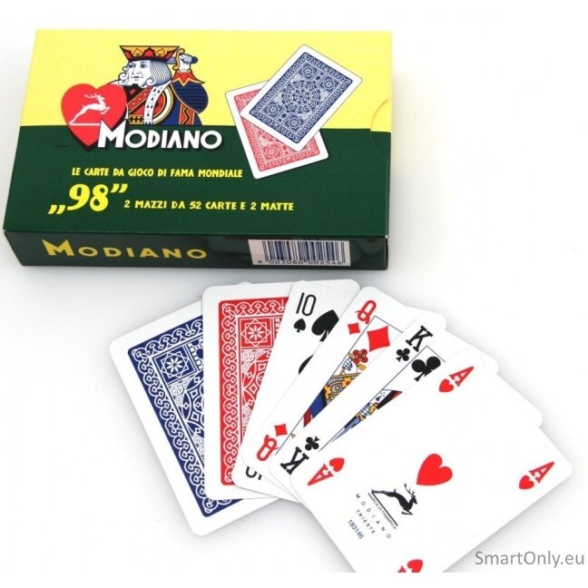 ''98'' pokerio kortų 2 kaladžių rinkinys Modiano (raudonos ir mėlynos) ''98'' pokerio kortų 2 kaladžių rinkinys Modiano (raudonos ir mėlynos)