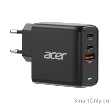Acer 67W PD GaN Charger, 2 x USB C and 1 x USB A, EU Plug, 100W USB C cable, Black (Retail Pack) Acer 67W PD GaN Charger, 2 x USB C and 1 x USB A, EU Plug, 100W USB C cable, Black (Retail Pack)