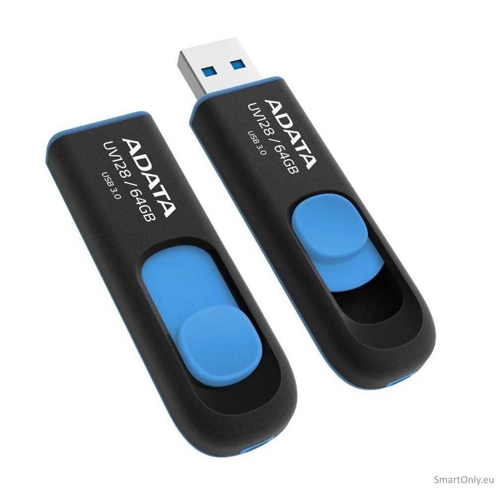 ADATA | UV128 | 64 GB | USB 3.0 | Black/Blue ADATA | UV128 | 64 GB | USB 3.0 | Black/Blue