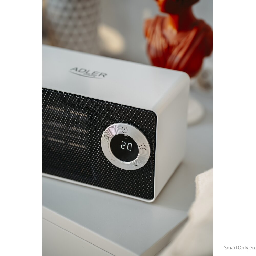 Adler | AD 7746 | Ceramic fan heater | 1000 W | Number of power levels 2 | White 5 Adler | AD 7746 | Ceramic fan heater | 1000 W | Number of power levels 2 | White 5