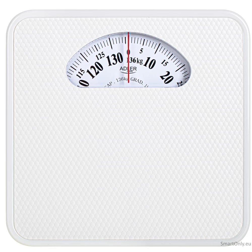 Adler | Mechanical Bathroom Scale | AD 8179w | Maximum weight (capacity) 136 kg | Accuracy 1000 g | White Adler | Mechanical Bathroom Scale | AD 8179w | Maximum weight (capacity) 136 kg | Accuracy 1000 g | White