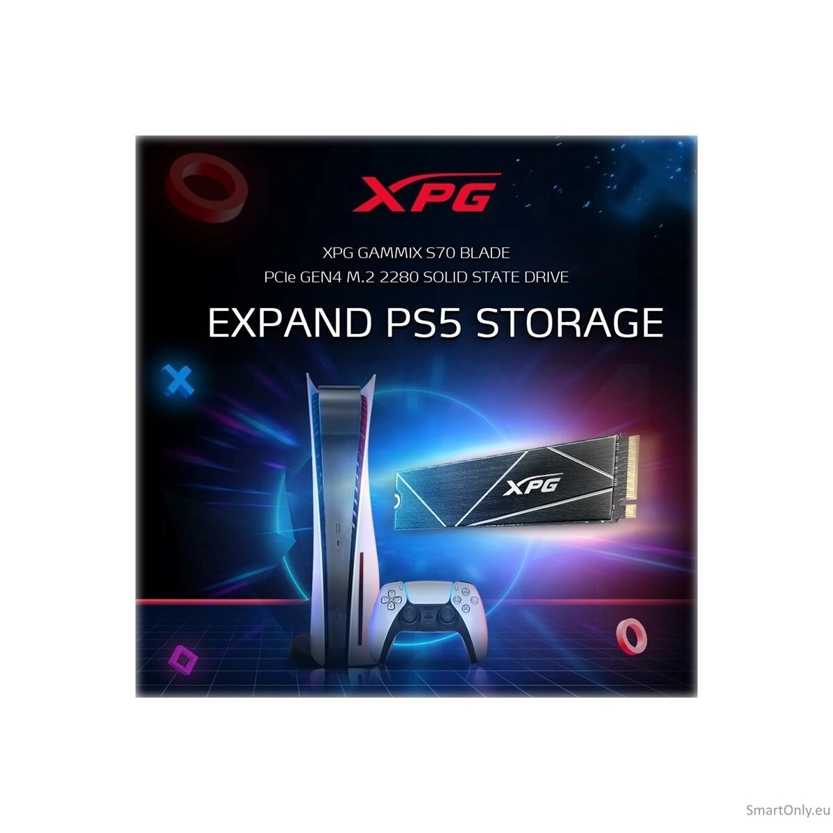 ADATA | XPG Gammix S70 BLADE | 1000 GB | SSD form factor M.2 2280 | Solid-state drive interface PCIe Gen4x4 | Read speed 7400 MB/s | Write speed 6400 MB/s 9 ADATA | XPG Gammix S70 BLADE | 1000 GB | SSD form factor M.2 2280 | Solid-state drive interface PCIe Gen4x4 | Read speed 7400 MB/s | Write speed 6400 MB/s 9