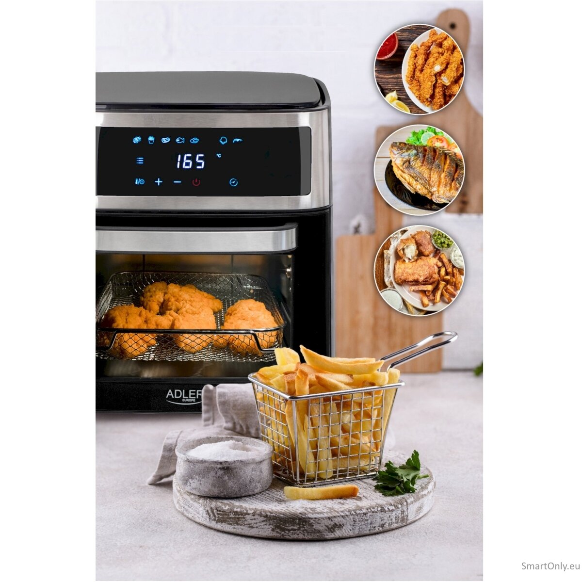 Adler Airfryer Oven AD 6309 Power 1700 W Capacity 13 L Stainless steel/Black 8 Adler Airfryer Oven AD 6309 Power 1700 W Capacity 13 L Stainless steel/Black 8