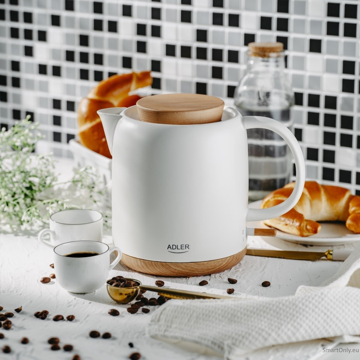 Adler Electric Kettle | AD 1304 | Electric | 1200 W | 1 L | Ceramic | 360° rotational base | White 7 Adler Electric Kettle | AD 1304 | Electric | 1200 W | 1 L | Ceramic | 360° rotational base | White 7