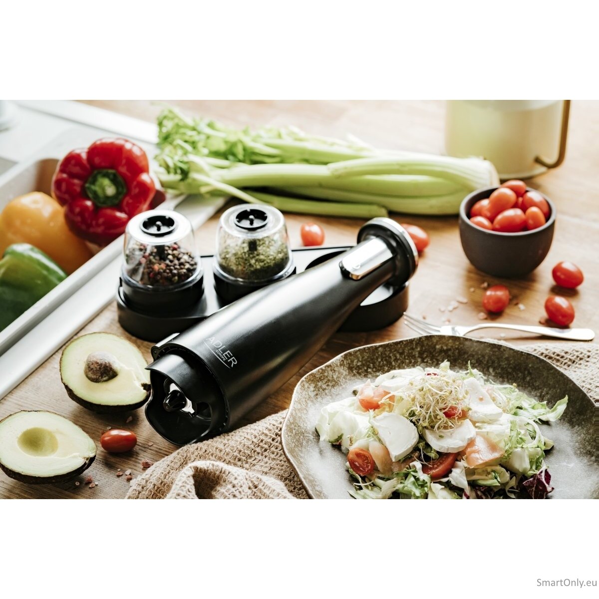 Adler | Electric Salt and pepper grinder | AD 4449b | Housing material ABS plastic | 7 W | Lithium | Matte Black 7 Adler | Electric Salt and pepper grinder | AD 4449b | Housing material ABS plastic | 7 W | Lithium | Matte Black 7