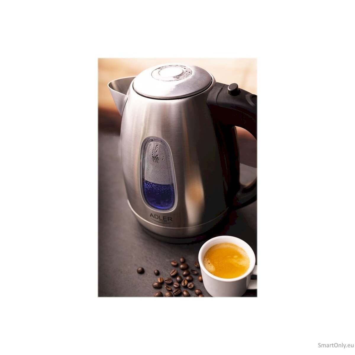 Adler Kettle AD 1223 Standard 2200 W 1.7 L Stainless steel 360° rotational base Stainless steel 15 Adler Kettle AD 1223 Standard 2200 W 1.7 L Stainless steel 360° rotational base Stainless steel 15