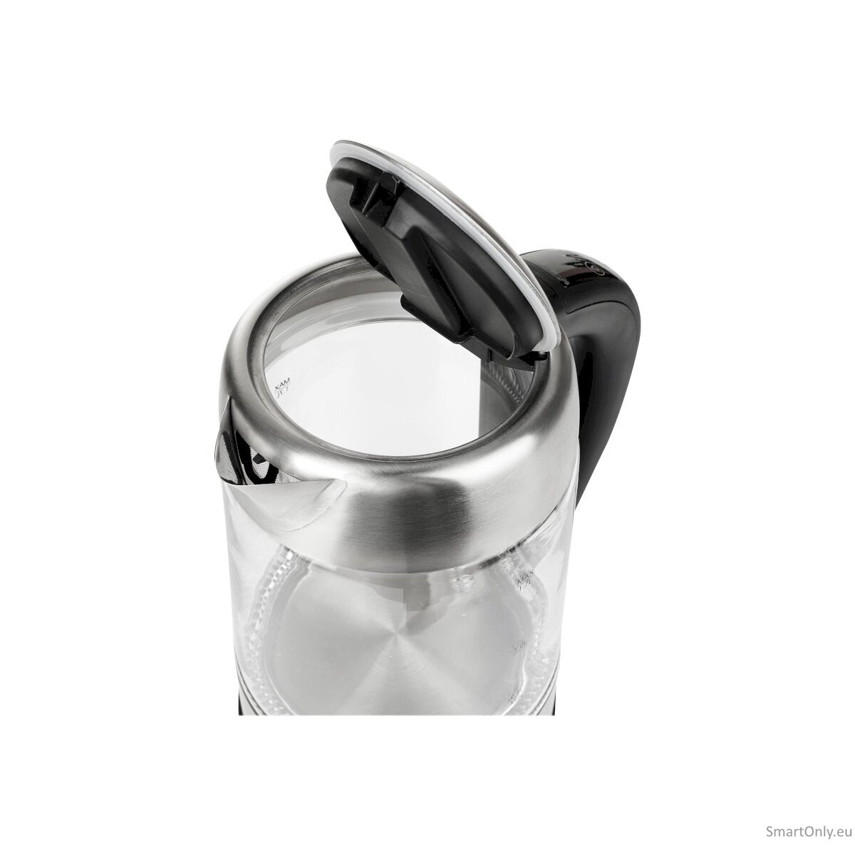 Adler Kettle AD 1247 NEW With electronic control 1850 - 2200 W 1.7 L Stainless steel, glass 360° rotational base Stainless steel/Transparent 12