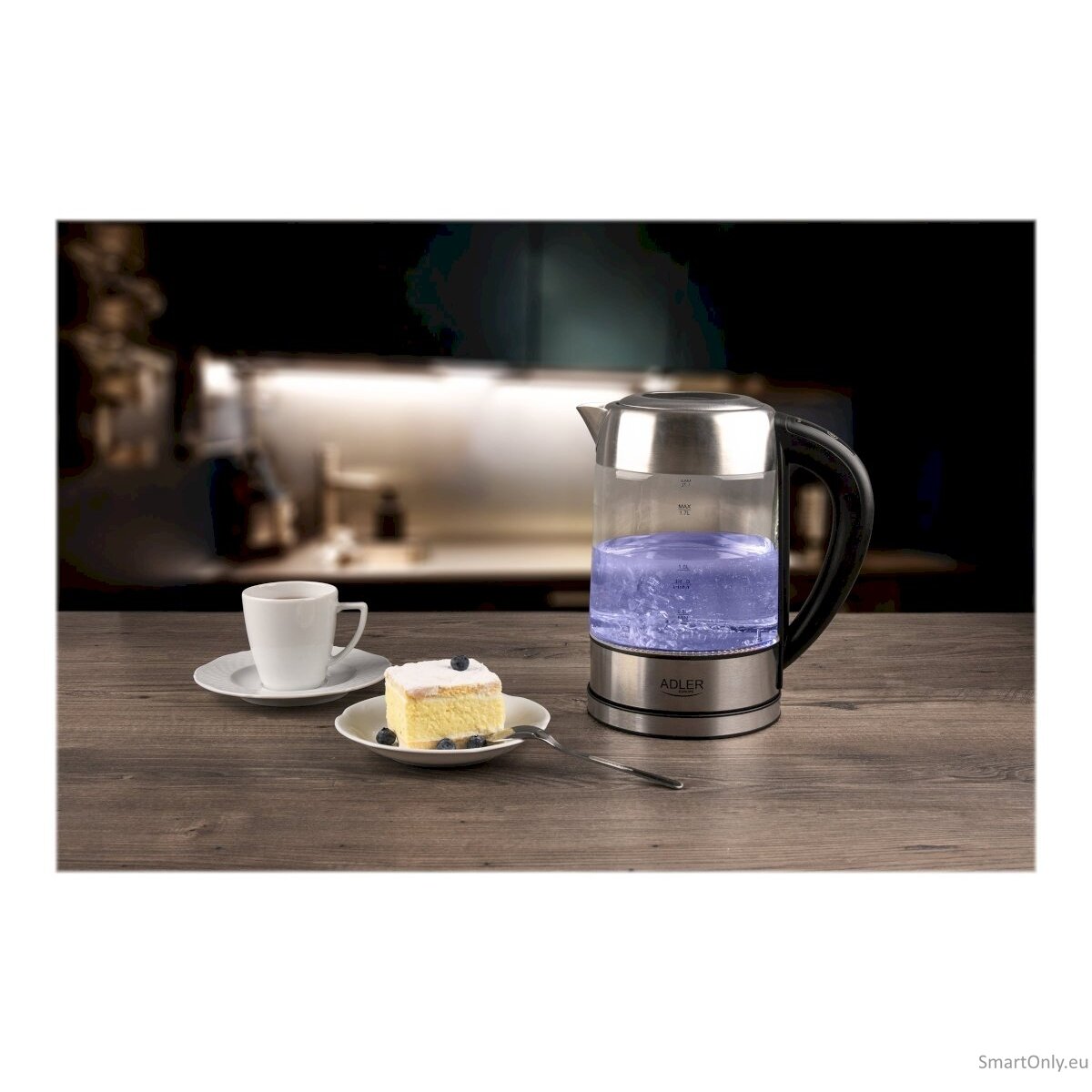 Adler Kettle AD 1247 NEW With electronic control 1850 - 2200 W 1.7 L Stainless steel, glass 360° rotational base Stainless steel/Transparent 14 Adler Kettle AD 1247 NEW With electronic control 1850 - 2200 W 1.7 L Stainless steel, glass 360° rotational base Stainless steel/Transparent 14