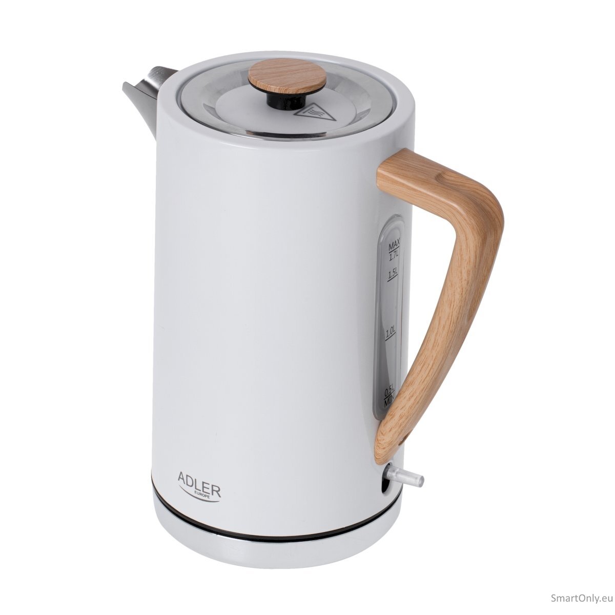 Adler | Kettle | AD 1347w | Electric | 2200 W | 1.5 L | Stainless steel | 360° rotational base | White 1