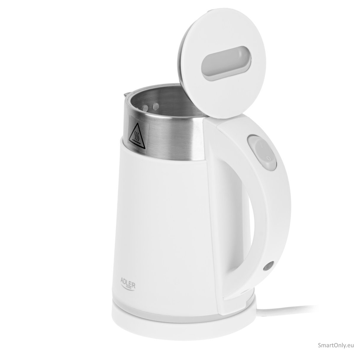 Adler | Kettle | AD 1372 | Electric | 800 W | 0.6 L | Plastic/Stainless steel | 360° rotational base | White 3 Adler | Kettle | AD 1372 | Electric | 800 W | 0.6 L | Plastic/Stainless steel | 360° rotational base | White 3