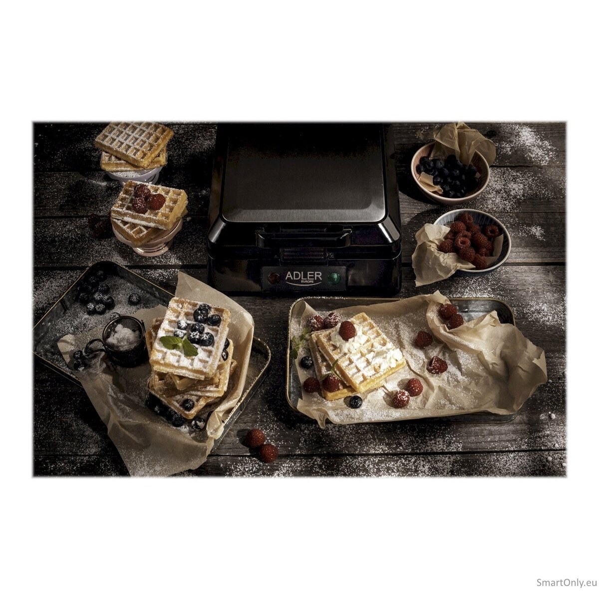 Adler Waffle maker AD 3036 1500 W Number of pastry 4 Belgium Black 9