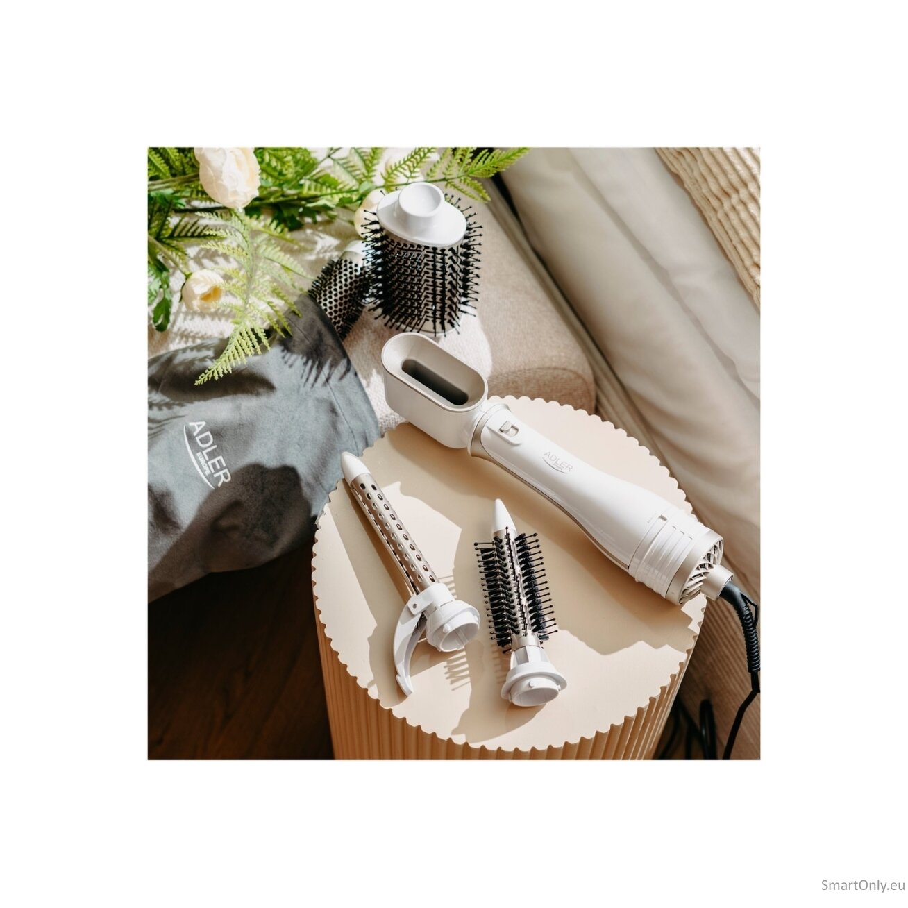 Adler 5-in-1 Curling Iron-Dryer | AD 2027 | Number of heating levels 2 | 1200 W | White/Champagne 25