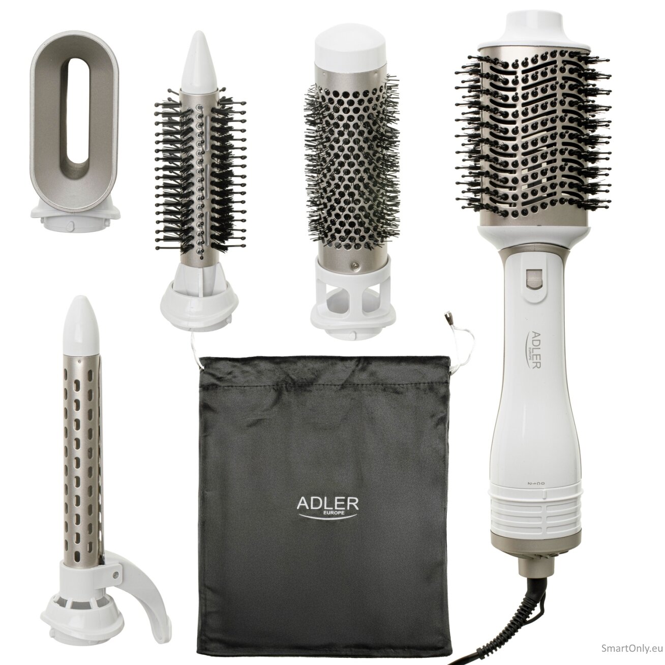 Adler 5-in-1 Curling Iron-Dryer | AD 2027 | Number of heating levels 2 | 1200 W | White/Champagne Adler 5-in-1 Curling Iron-Dryer | AD 2027 | Number of heating levels 2 | 1200 W | White/Champagne