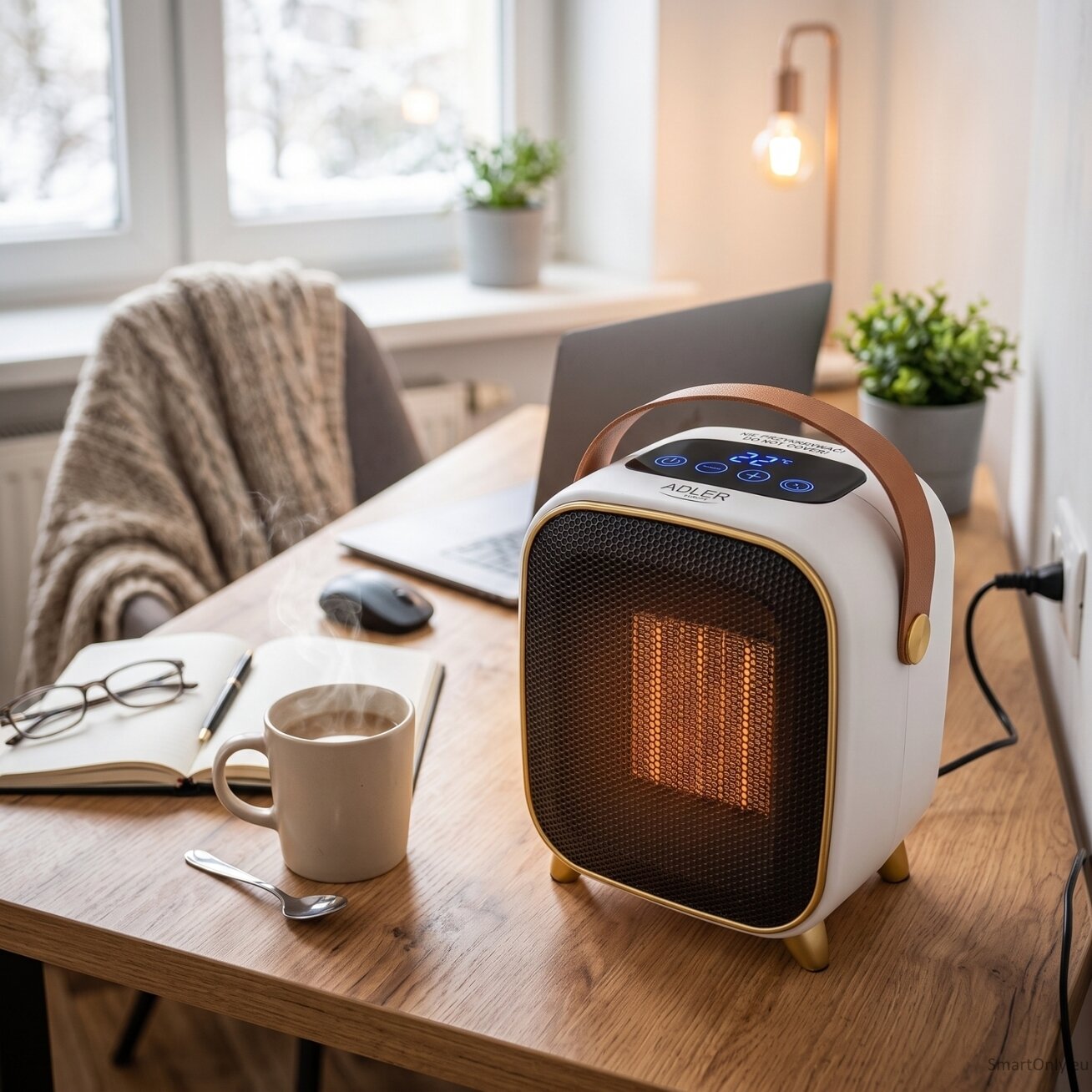 Adler AD 7762 Ceramic Fan Heater with LED Display, Cool Air Fan 8