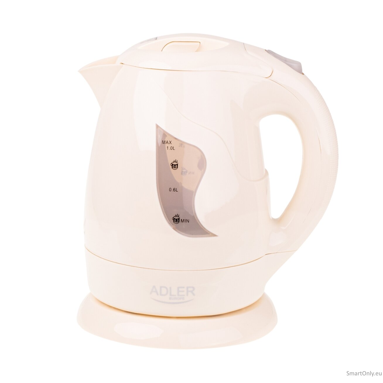 Adler | Kettle | AD 08 b | Standard | 850 W | 1 L | Plastic | 360° rotational base | Beige 3