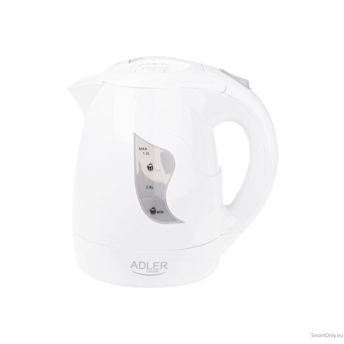 Adler | Kettle | AD 08 | Standard | 850 W | 1 L | Plastic | 360° rotational base | White 5