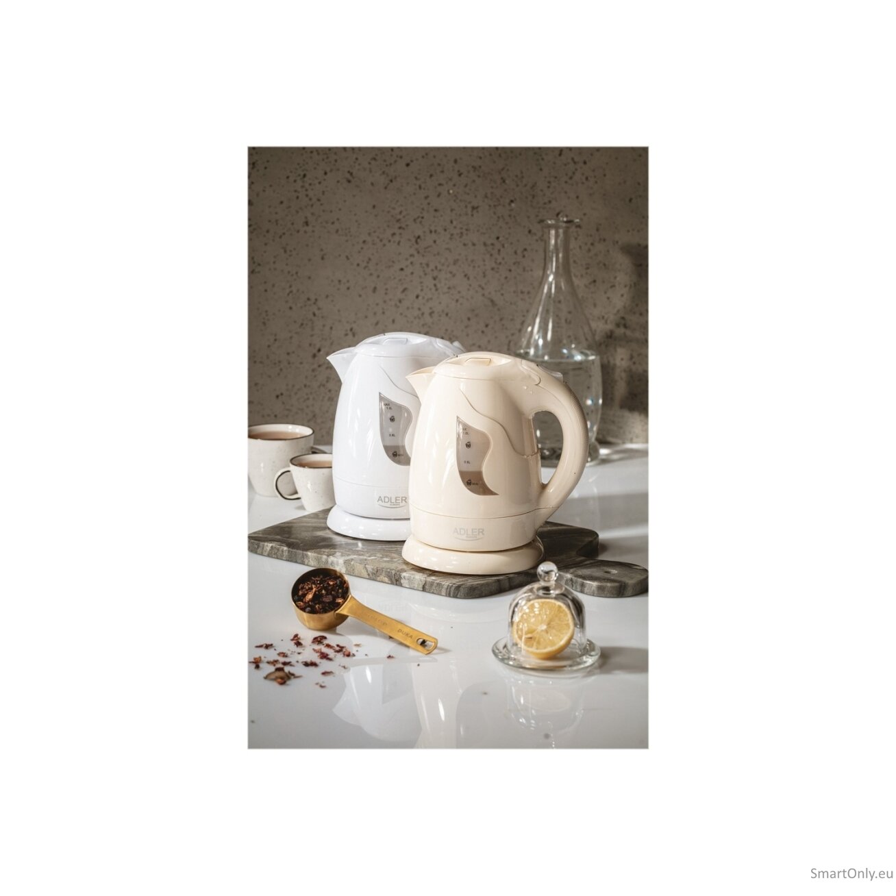 Adler | Kettle | AD 08 | Standard | 850 W | 1 L | Plastic | 360° rotational base | White 9 Adler | Kettle | AD 08 | Standard | 850 W | 1 L | Plastic | 360° rotational base | White 9