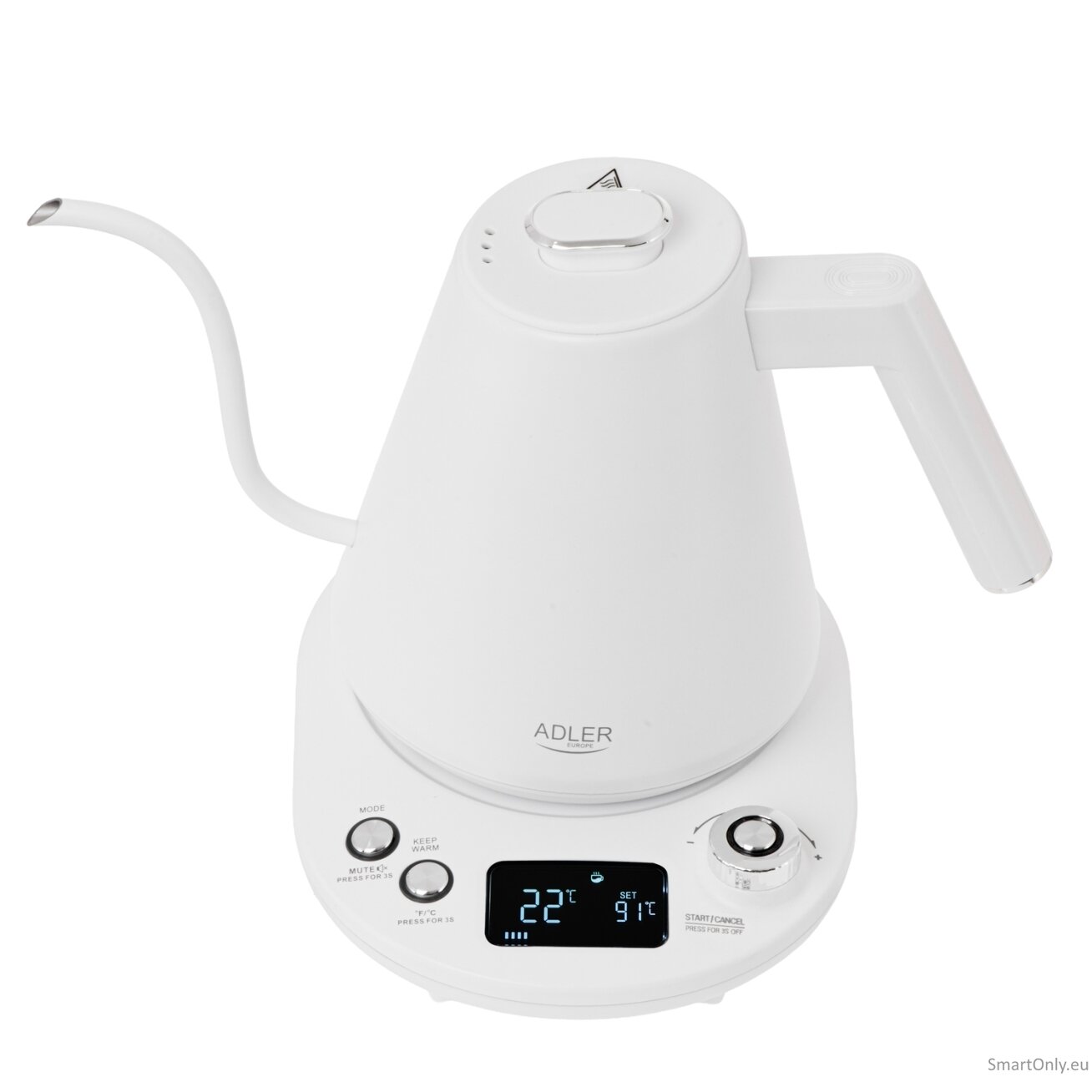 Adler | Kettle | AD 1349w | Electric | 1100 W | 1 L | Stainless Steel | 360° rotational base | White 1