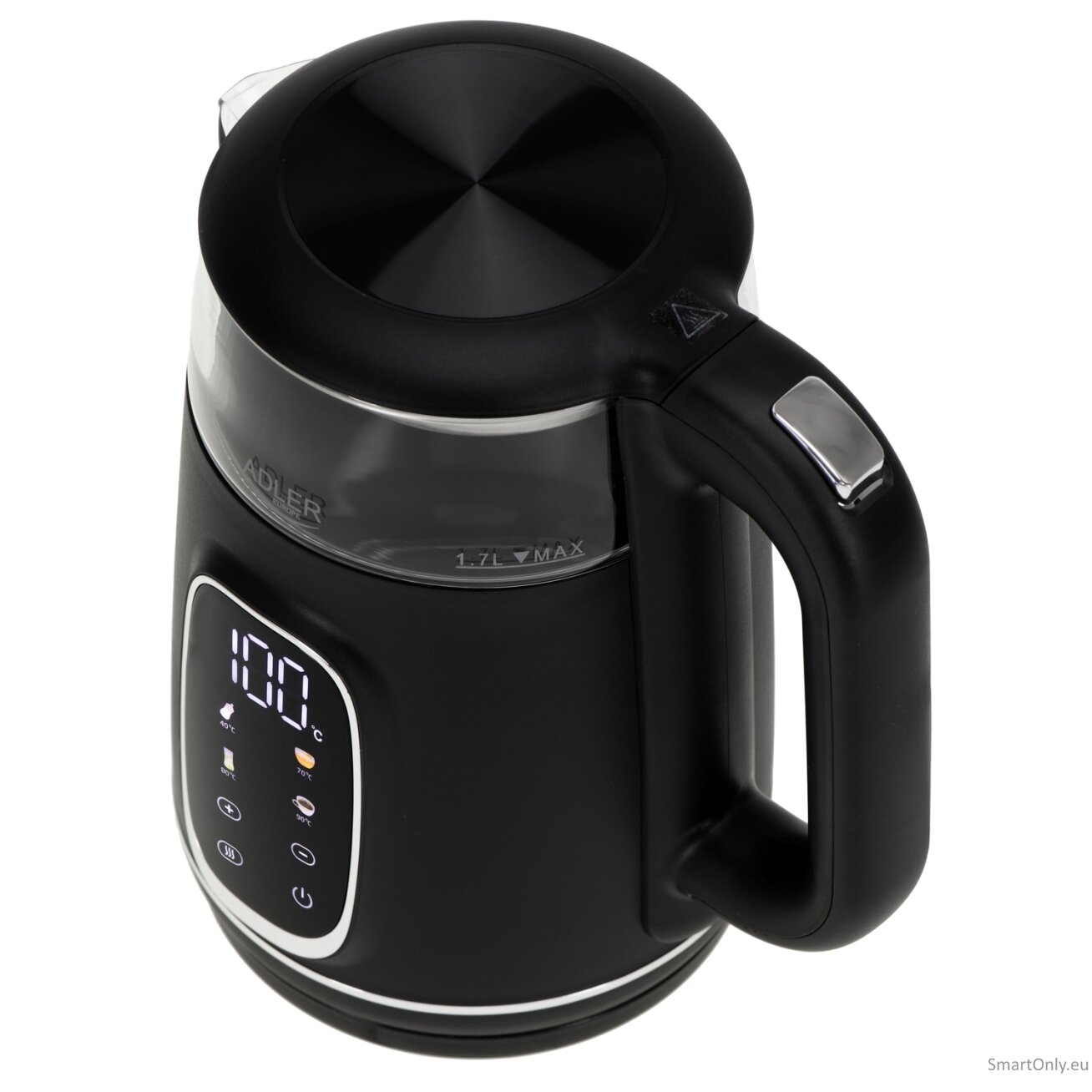 Adler Kettle with LED Display | AD 1305 | Electric | 2200 W | 1.7 L | Plastic | 360° rotational base | Black/Silver 4 Adler Kettle with LED Display | AD 1305 | Electric | 2200 W | 1.7 L | Plastic | 360° rotational base | Black/Silver 4