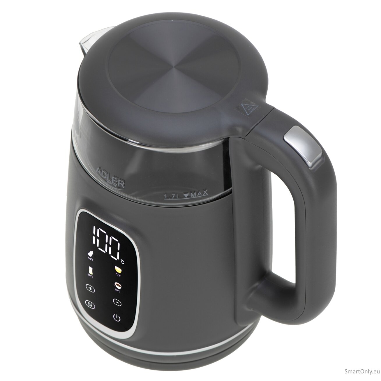 Adler Kettle with LED Display | AD 1305 | Electric | 2200 W | 1.7 L | Plastic | 360° rotational base | Grey 3