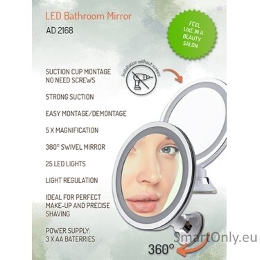Adler | Bathroom Mirror | AD 2168 | 20 cm | LED mirror | White 3 Adler | Bathroom Mirror | AD 2168 | 20 cm | LED mirror | White 3
