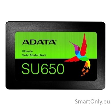 ADATA | Ultimate SU650 | ASU650SS-240GT-R | 240 GB | SSD form factor 2.5” | Solid-state drive interface SATA | Read speed 520 MB/s | Write speed 450 MB/s