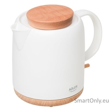 Adler Electric Kettle | AD 1304 | Electric | 1200 W | 1 L | Ceramic | 360° rotational base | White