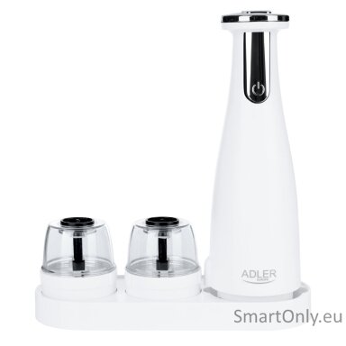 Adler | Electric Salt and pepper grinder | AD 4449w | Housing material ABS plastic | 7 W | Lithium | Matte White Adler | Electric Salt and pepper grinder | AD 4449w | Housing material ABS plastic | 7 W | Lithium | Matte White