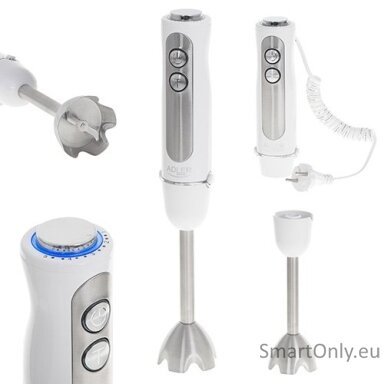 Adler Hand blender AD 4625w Hand Blender 1500 W Number of speeds 5 Turbo mode White