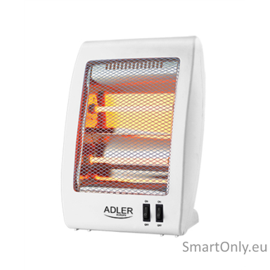 Adler | Heater | AD 7709 | Halogen Heater | 800 W | Number of power levels 2 | White