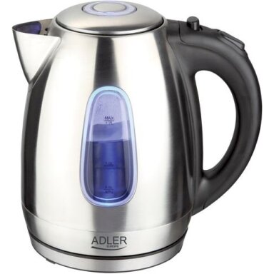 Adler Kettle AD 1223 Standard 2200 W 1.7 L Stainless steel 360° rotational base Stainless steel Adler Kettle AD 1223 Standard 2200 W 1.7 L Stainless steel 360° rotational base Stainless steel