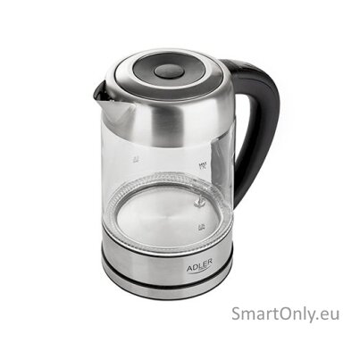 Adler Kettle AD 1247 NEW With electronic control 1850 - 2200 W 1.7 L Stainless steel, glass 360° rotational base Stainless steel/Transparent Adler Kettle AD 1247 NEW With electronic control 1850 - 2200 W 1.7 L Stainless steel, glass 360° rotational base Stainless steel/Transparent
