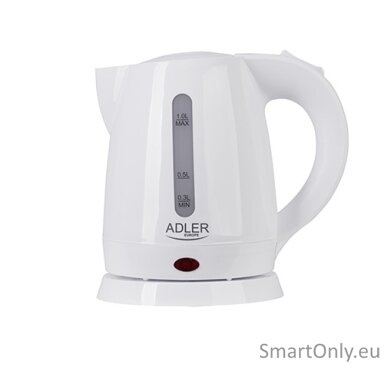 Adler | Kettle | AD 1272 | Electric | 1600 W | 1 L | Stainless steel/Polypropylene | 360° rotational base | White Adler | Kettle | AD 1272 | Electric | 1600 W | 1 L | Stainless steel/Polypropylene | 360° rotational base | White