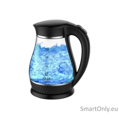 Adler Kettle AD 1274 Standard 2200 W 1.7 L Plastic/Glass 360° rotational base Black/ transparent Adler Kettle AD 1274 Standard 2200 W 1.7 L Plastic/Glass 360° rotational base Black/ transparent