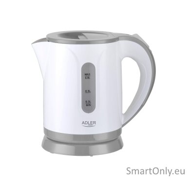 Adler | Kettle | AD 1371g | Electric | 850 W | 0.8 L | Stainless steel/Polypropylene | 360° rotational base | White/Grey