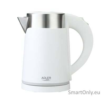 Adler | Kettle | AD 1372 | Electric | 800 W | 0.6 L | Plastic/Stainless steel | 360° rotational base | White Adler | Kettle | AD 1372 | Electric | 800 W | 0.6 L | Plastic/Stainless steel | 360° rotational base | White
