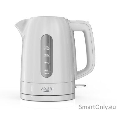Adler Kettle | AD 1380w | Electric | 2200 W | 1 L | Polypropylene | 360° rotational base | White Adler Kettle | AD 1380w | Electric | 2200 W | 1 L | Polypropylene | 360° rotational base | White