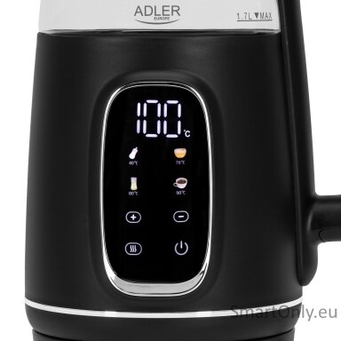 Adler Kettle with LED Display | AD 1305 | Electric | 2200 W | 1.7 L | Plastic | 360° rotational base | Black/Silver