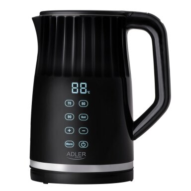 Adler Kettle with LED display | AD 1350 | Electric | 2200 W | 1.7 L | Stainless Steel | 360° rotational base | Black Adler Kettle with LED display | AD 1350 | Electric | 2200 W | 1.7 L | Stainless Steel | 360° rotational base | Black