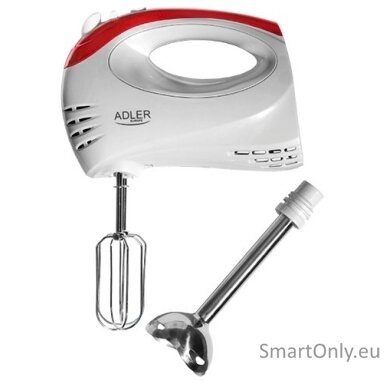 Adler Mixer AD 4212 Hand Mixer 300 W Number of speeds 5 Turbo mode White Adler Mixer AD 4212 Hand Mixer 300 W Number of speeds 5 Turbo mode White