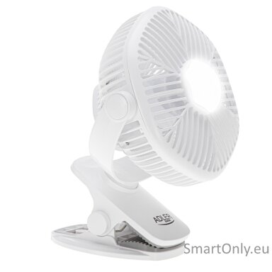 Adler Rechargeable fan with clip | AD 7335 | Table Fan | 6 W | Diameter 12.7 cm | Number of speeds 3 | Oscillation | White Adler Rechargeable fan with clip | AD 7335 | Table Fan | 6 W | Diameter 12.7 cm | Number of speeds 3 | Oscillation | White