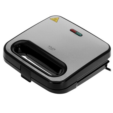 Adler Sandwich Maker | AD 3076 | 1000 W | Number of plates 1 | Black/Silver Adler Sandwich Maker | AD 3076 | 1000 W | Number of plates 1 | Black/Silver