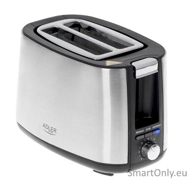 Adler Toaster AD 3214 Power 750 W Number of slots 2 Housing material Stainless steel Silver Adler Toaster AD 3214 Power 750 W Number of slots 2 Housing material Stainless steel Silver