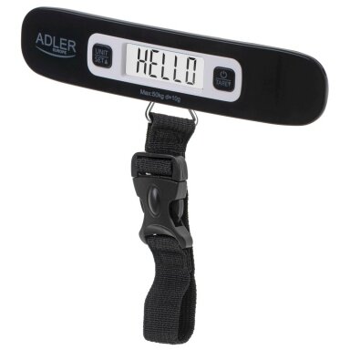 Adler | Travel Luggage Scale | AD 8190 | Maximum weight (capacity) 50 kg | Accuracy 10 g | Black Adler | Travel Luggage Scale | AD 8190 | Maximum weight (capacity) 50 kg | Accuracy 10 g | Black