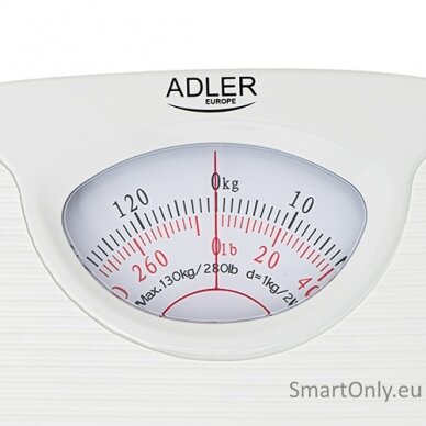 Adler Mechanical bathroom scale AD 8151w Maximum weight (capacity) 130 kg, Accuracy 1000 g, White 2