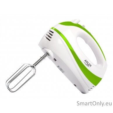 Adler Mixer AD 4205 g Hand Mixer 300 W Number of speeds 5 Turbo mode White/Green 1
