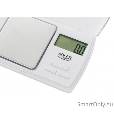Adler Precision scale AD 3161 Maximum weight (capacity) 0.5 kg, Accuracy 0.01 g, White 2