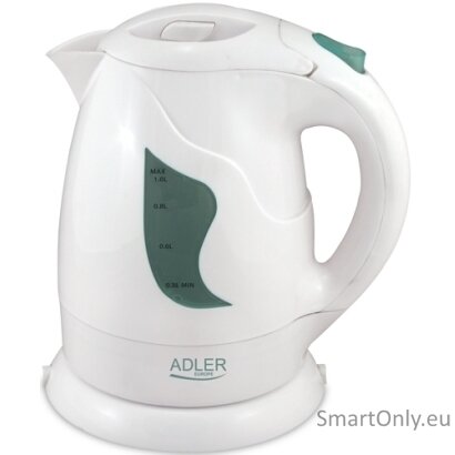 Adler | Kettle | AD 08 | Standard | 850 W | 1 L | Plastic | 360° rotational base | White Adler | Kettle | AD 08 | Standard | 850 W | 1 L | Plastic | 360° rotational base | White